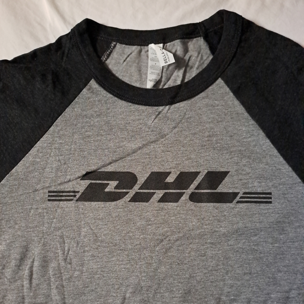 Dhl Raglan Shirt Shipping Trucking Logistics Small 3/4 Sleeves Rare Original